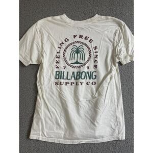 Vintage Billabong Mens medium T-Shirt White Short Sleeve Crewneck‎ Tee